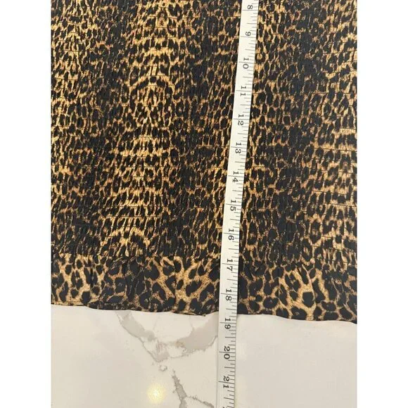 NWT‎ The Kooples Leopard Mini Skirt Stylish with Stretchy Smocking Sz 8 - Picture 5 of 12